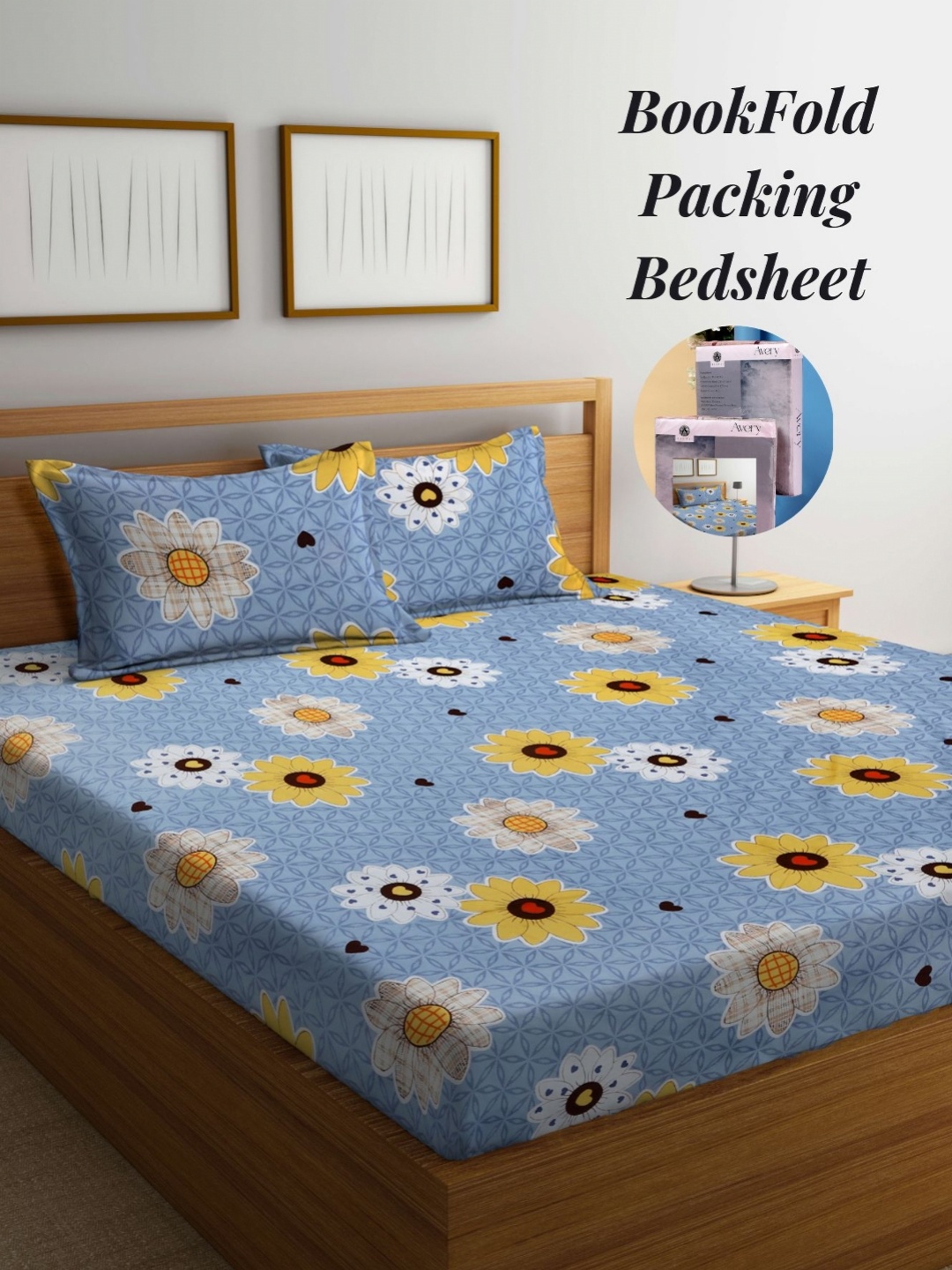 

Arrabi Grey & White Floral 300 TC King Bedsheet with 2 Pillow Covers