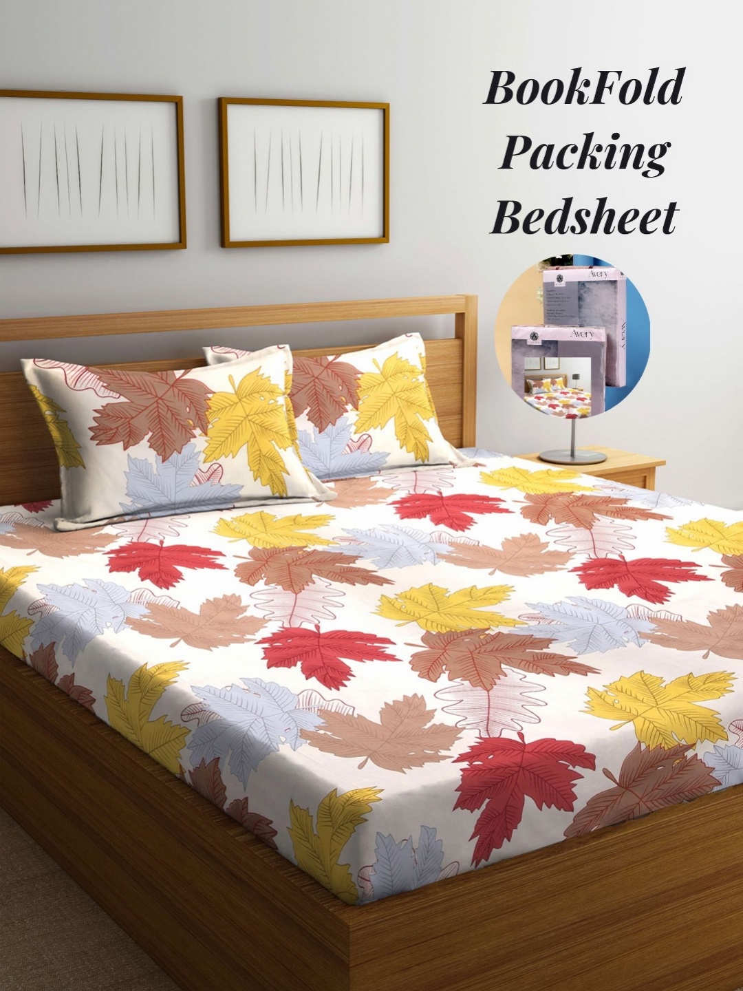 

Arrabi Yellow & Brown Floral 300 TC King Bedsheet with 2 Pillow Covers