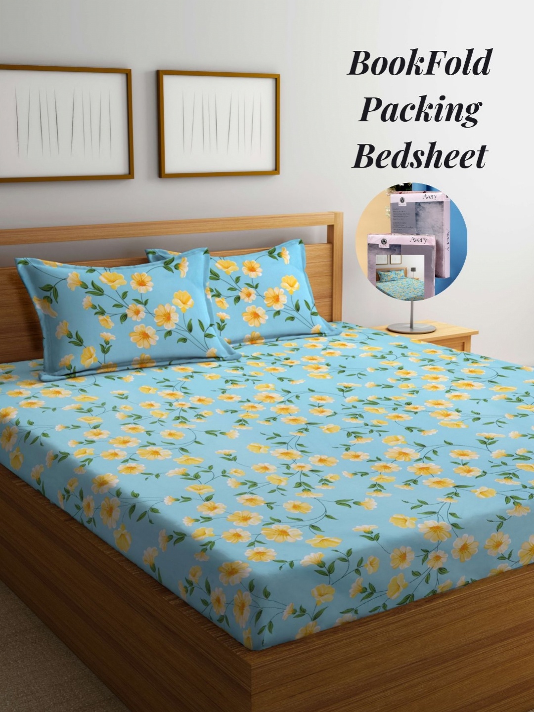 

Arrabi Teal & Orange Floral 300 TC King Bedsheet with 2 Pillow Covers