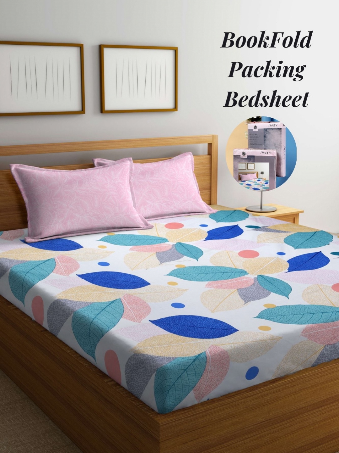 

Arrabi White & Pink Floral 300 TC King Bedsheet with 2 Pillow Covers