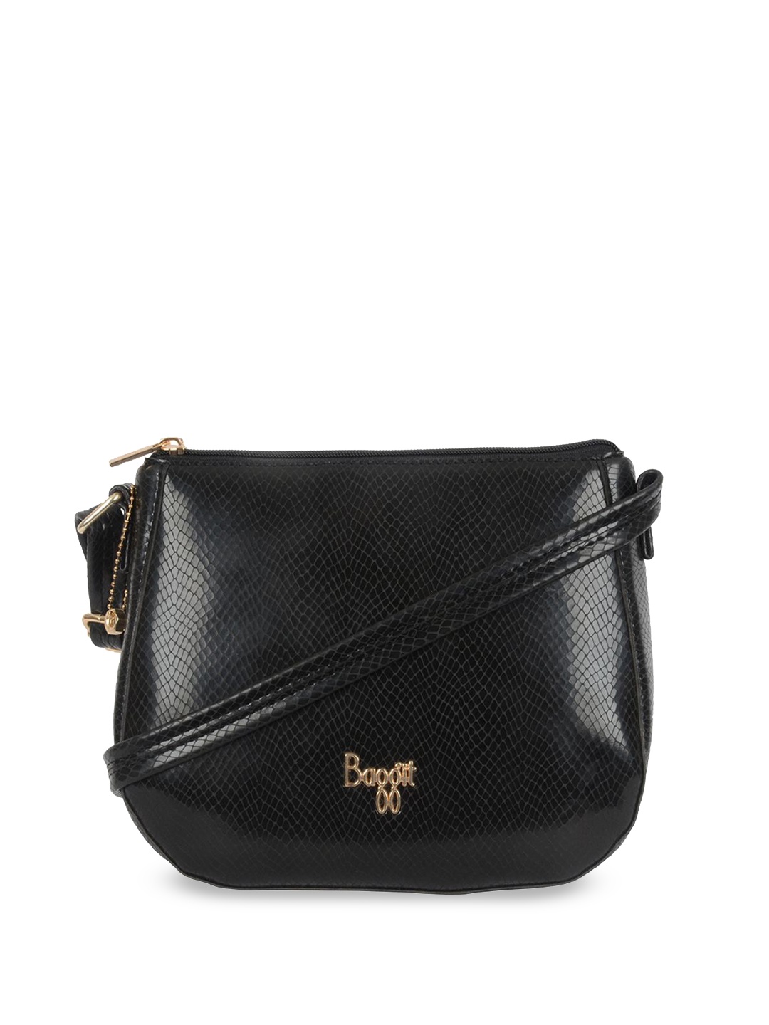 

Baggit Textured PU Bucket Sling Bag with Quilted, Black