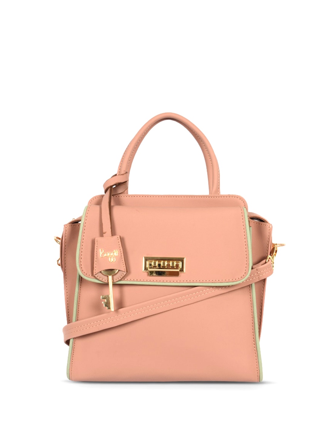 

Baggit Structured Buckle Detail Handheld Handbags, Pink