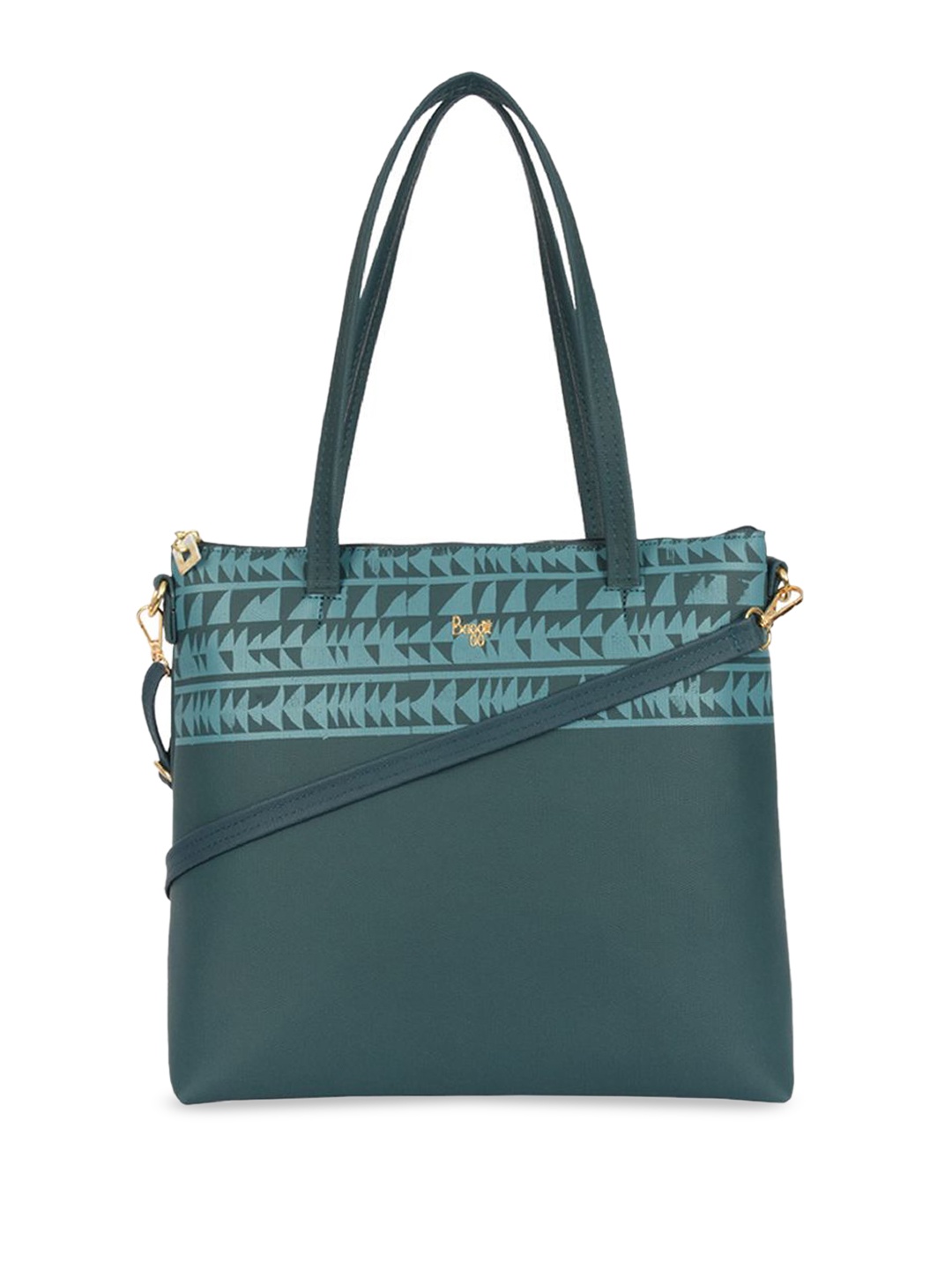 

Baggit Textured PU Shopper Shoulder Bag with Cut Work, Green