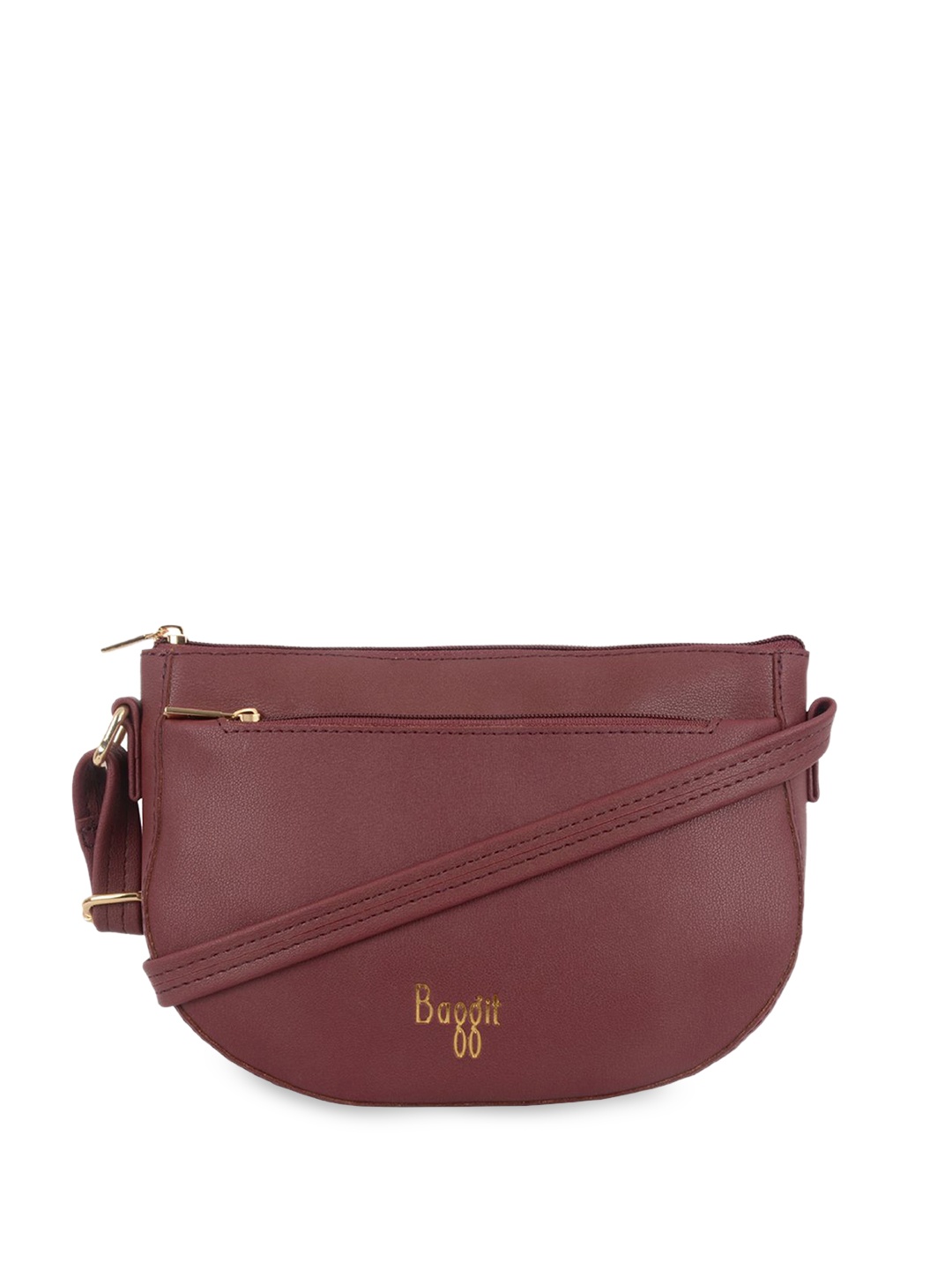 

Baggit PU Half Moon Sling Bag with Tasselled, Red