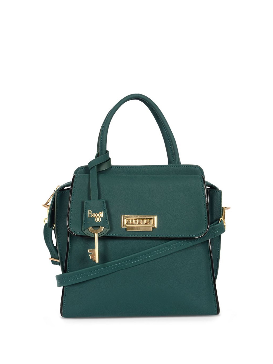 

Baggit PU Structured Satchel with Tasselled, Green
