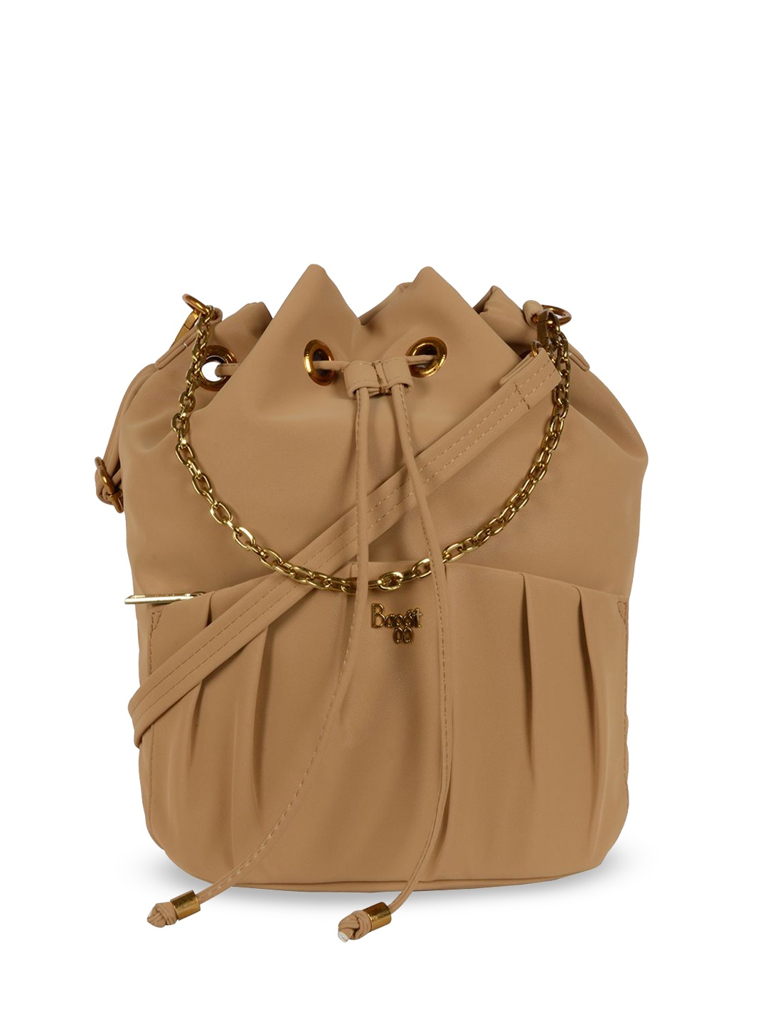 

Baggit L Felice Water Velvet Bucket Hobo Bag, Beige