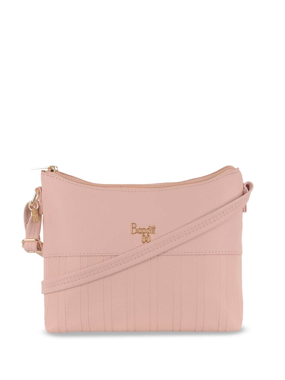 

Baggit Textured Structured Sling Handbags, Rose