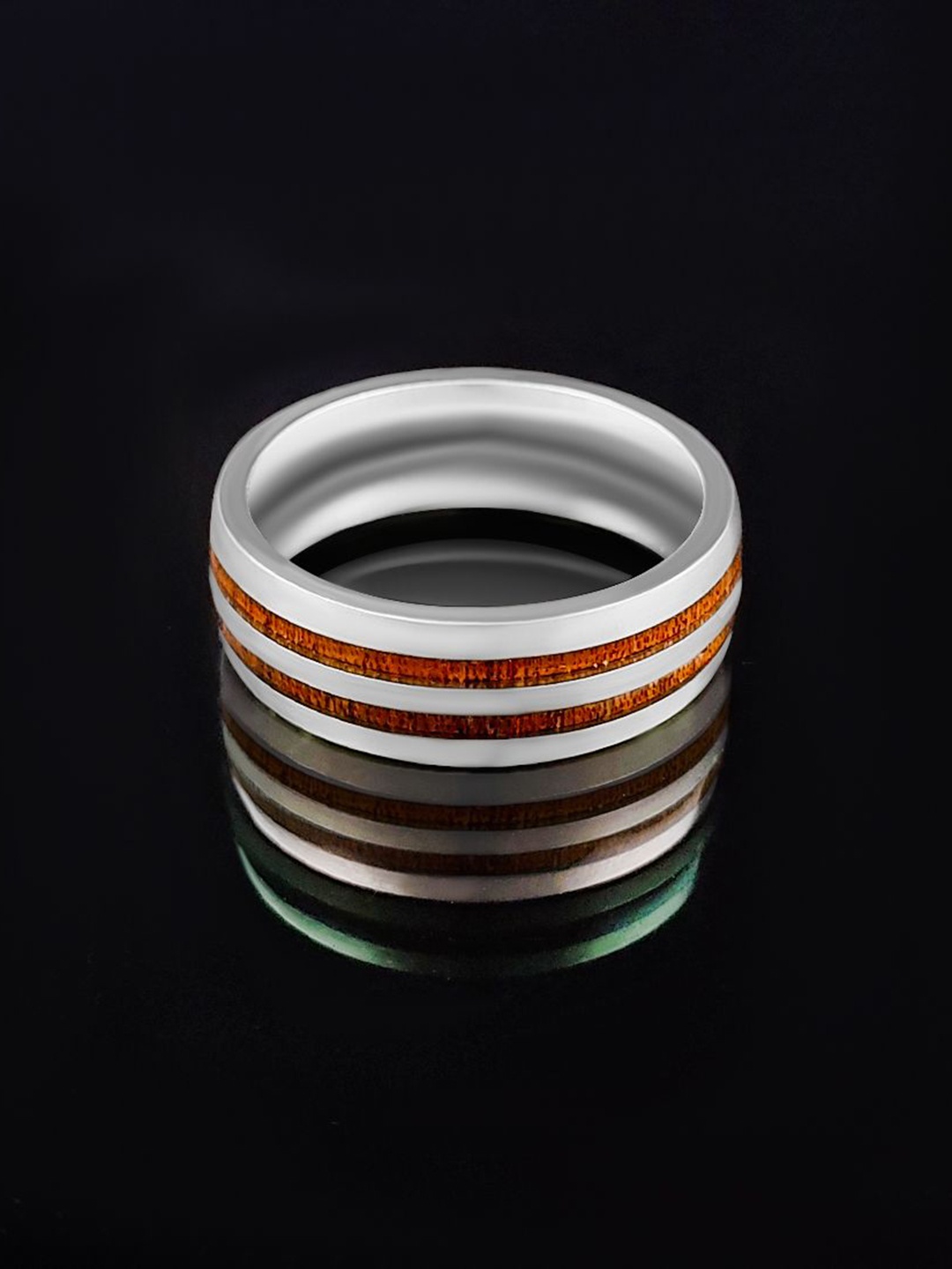 

Saizen Men Silver-Plated Stainless Steel Finger Ring