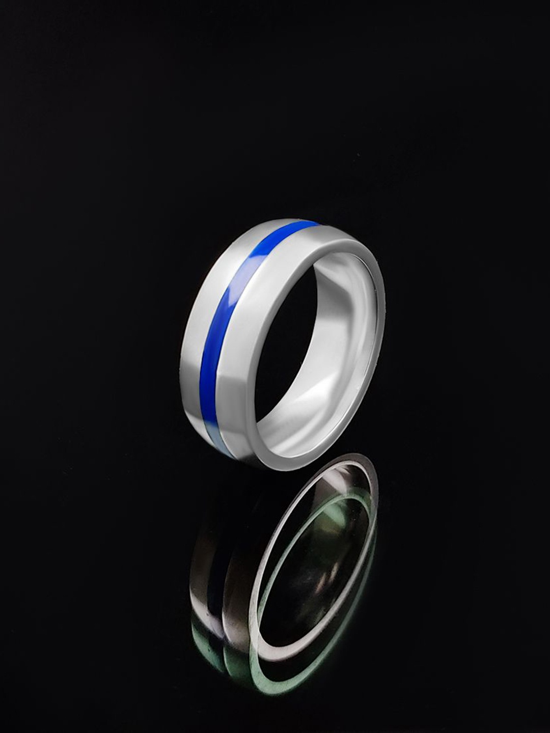 

Saizen Tungsten Adjustable Band Finger Ring, Silver