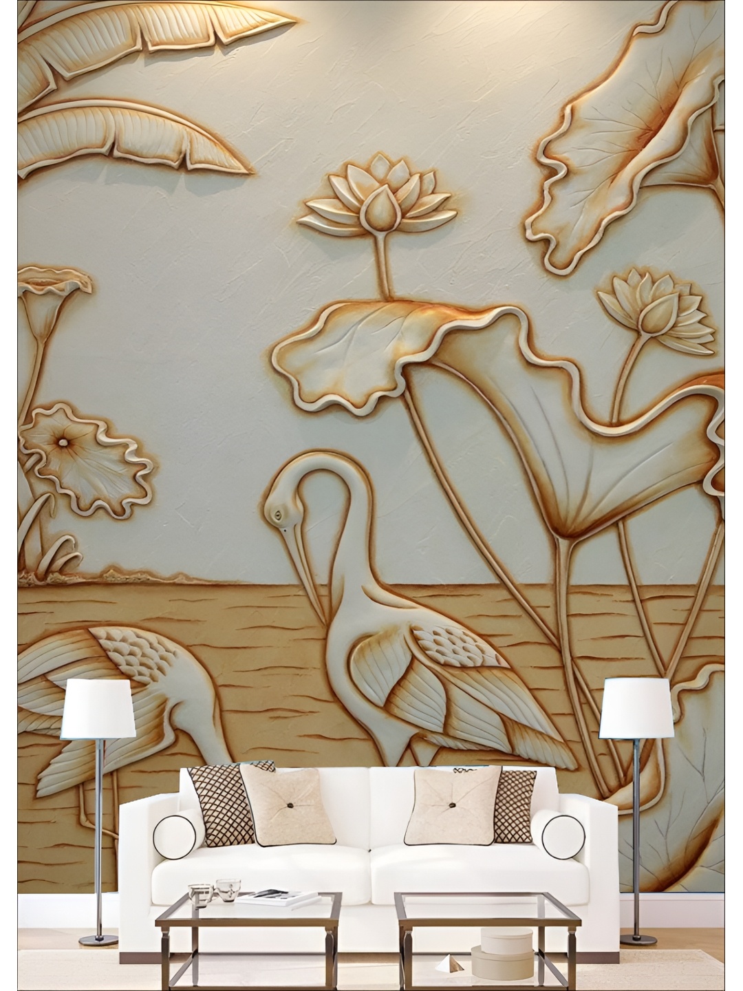 

Aura Cream & Brown Printed Self-Adhesive Wall Sicker