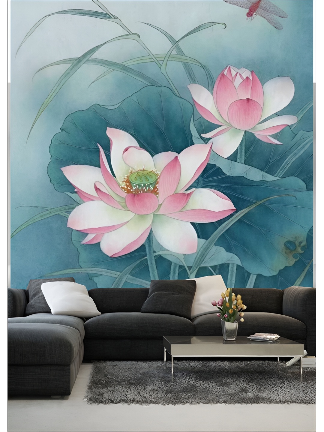

Aura Blue & White 3D Floral Printed Self Adhesive Wall Sticker