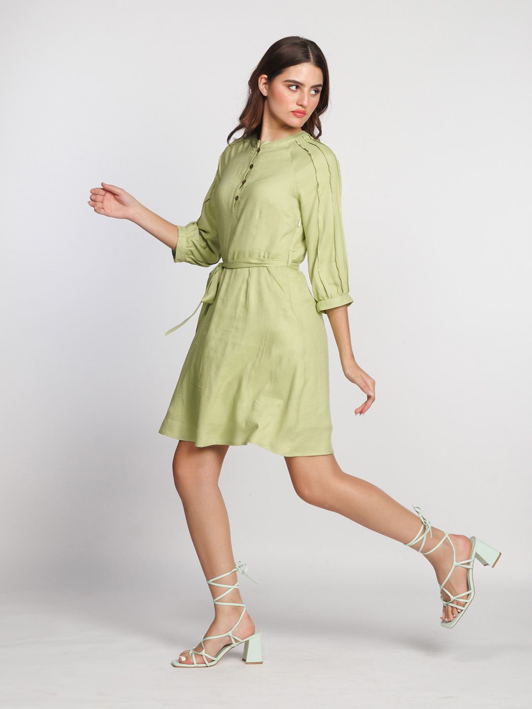 

Zink London Fit & Flare Dress, Green