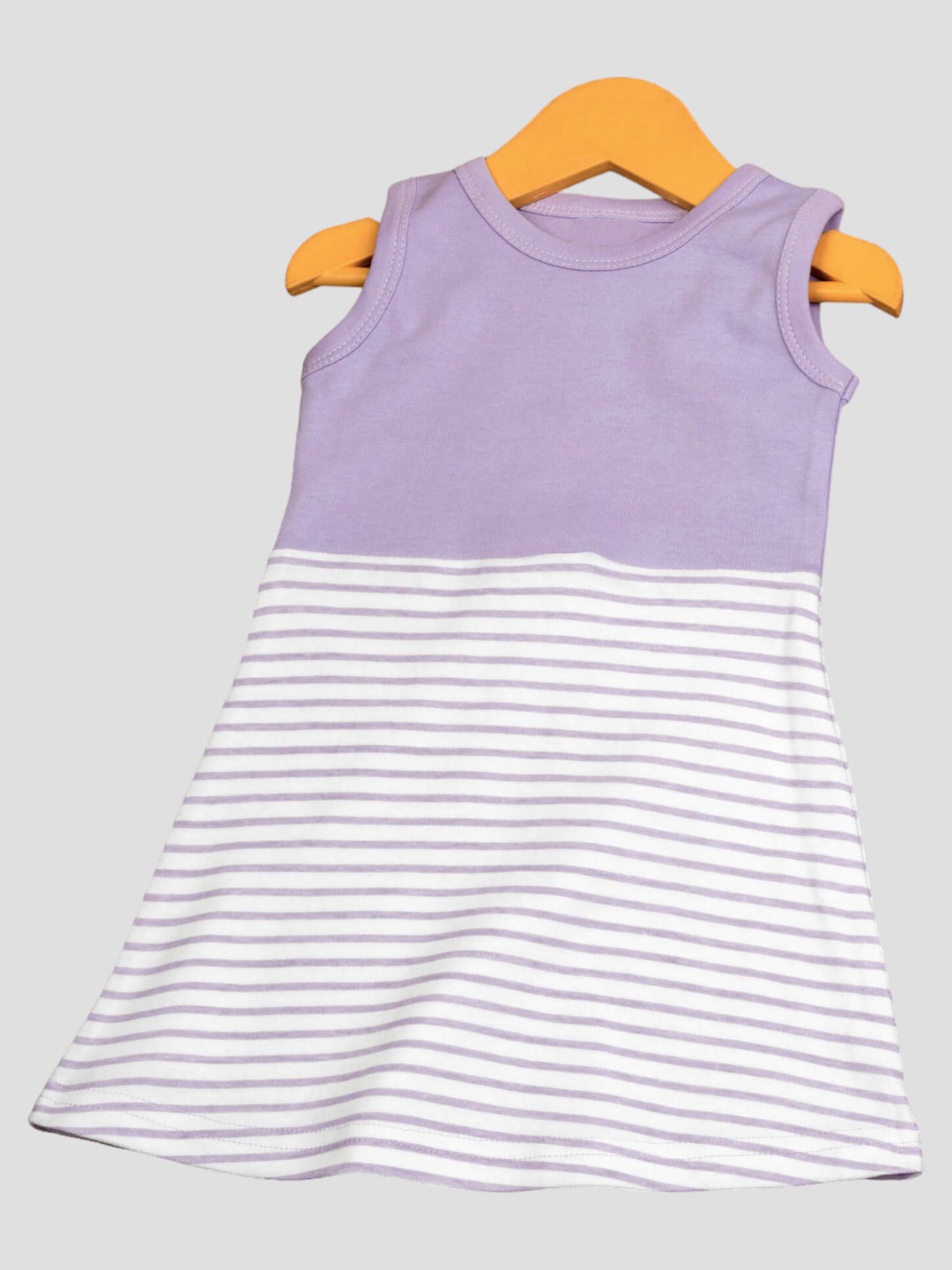 

BAESD Girls Striped Cotton A-Line Dress, Purple