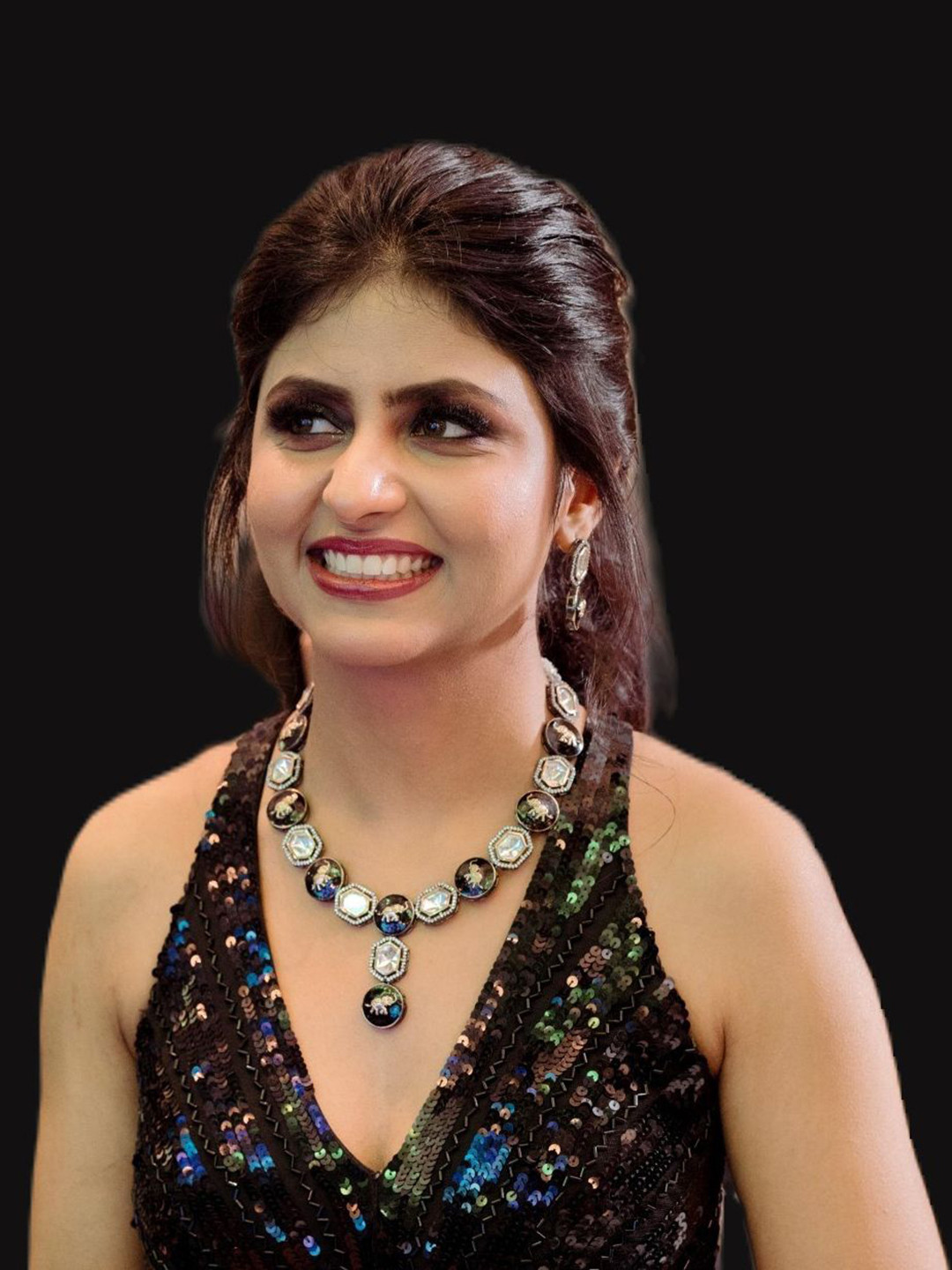 

PANASH Silver-Plated Stone-Studded Jewellery Set