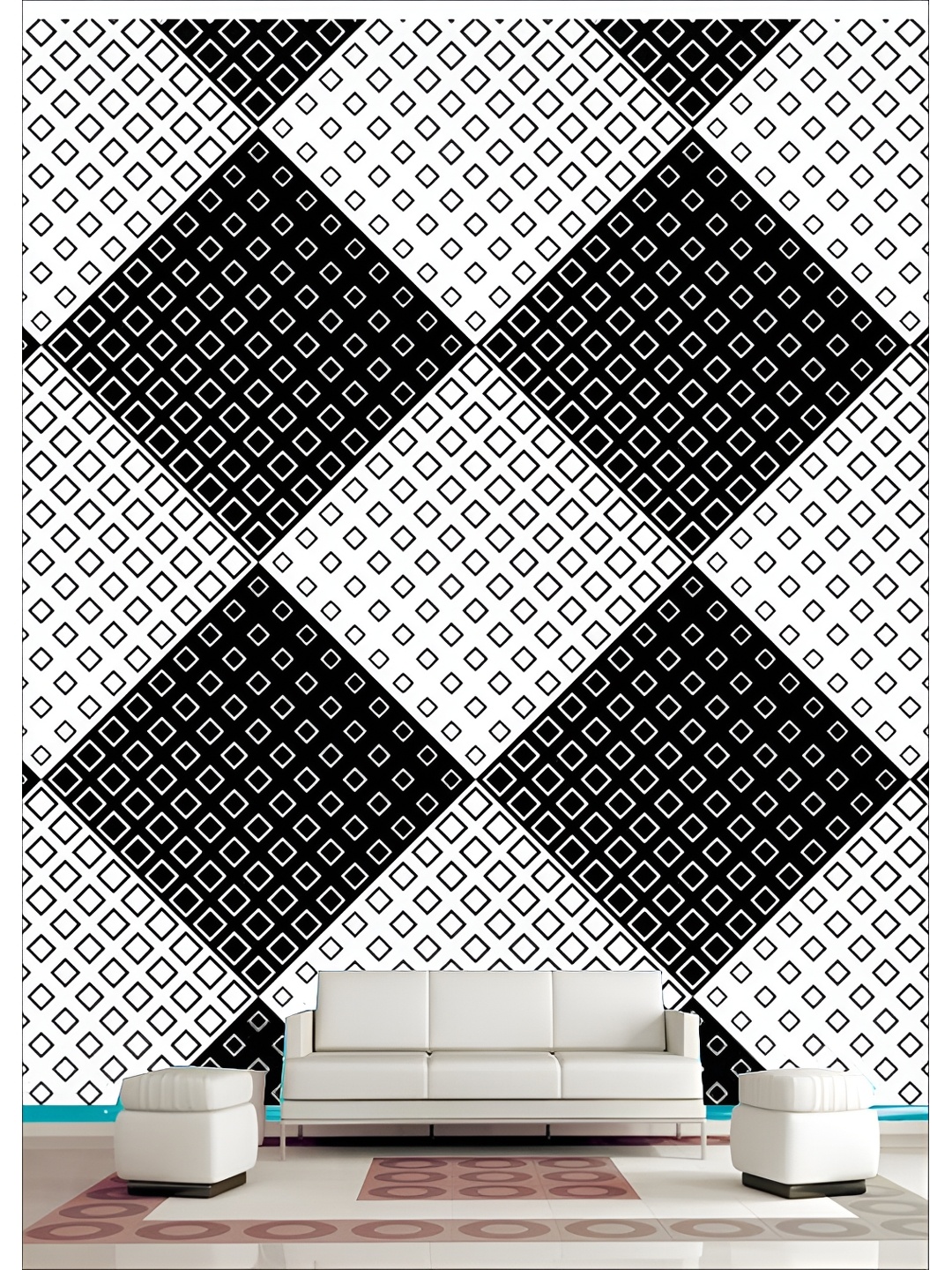 

Aura White & Black Printed Self-Adhesive Wall Sticker