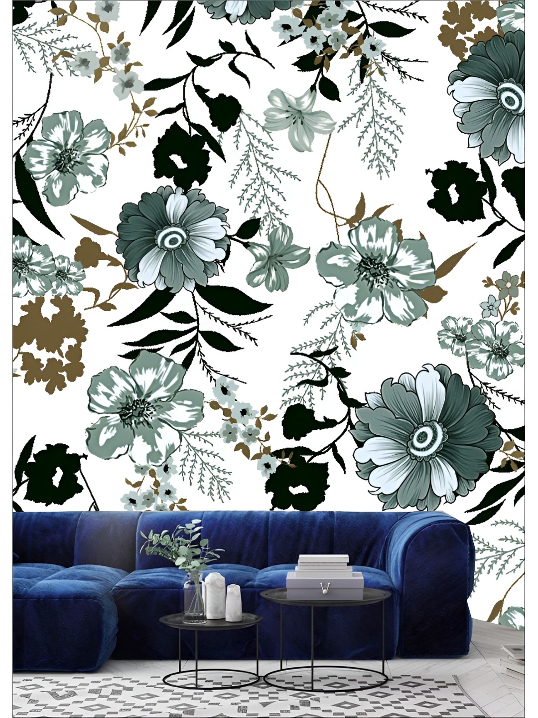 

Aura White & Black 3D Floral Printed Self Adhesive Wall Sticker