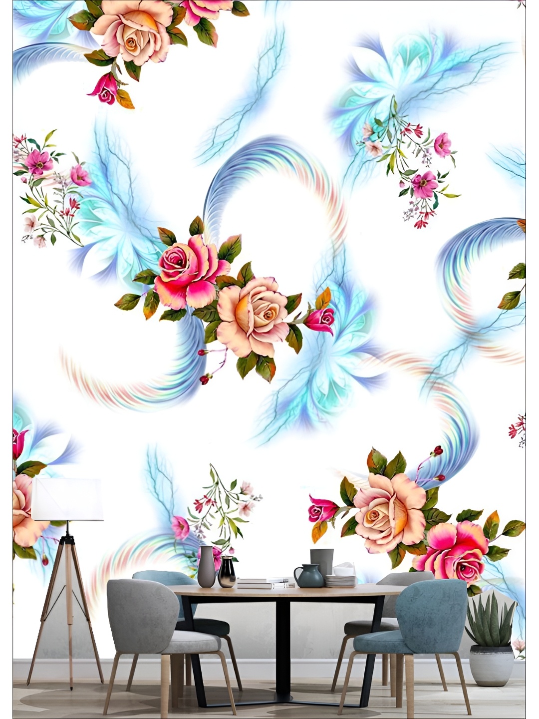 

Aura White & Blue Self Adhesive Printed Wall Sticker