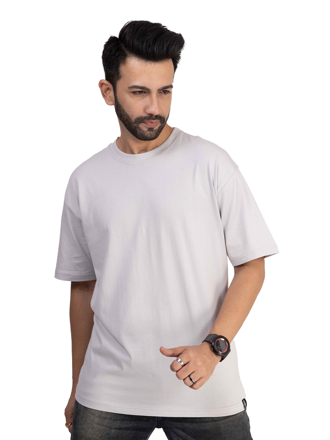 

TBS- THE BARGAIN STREET Men Oversized Cotton T-shirt, Grey