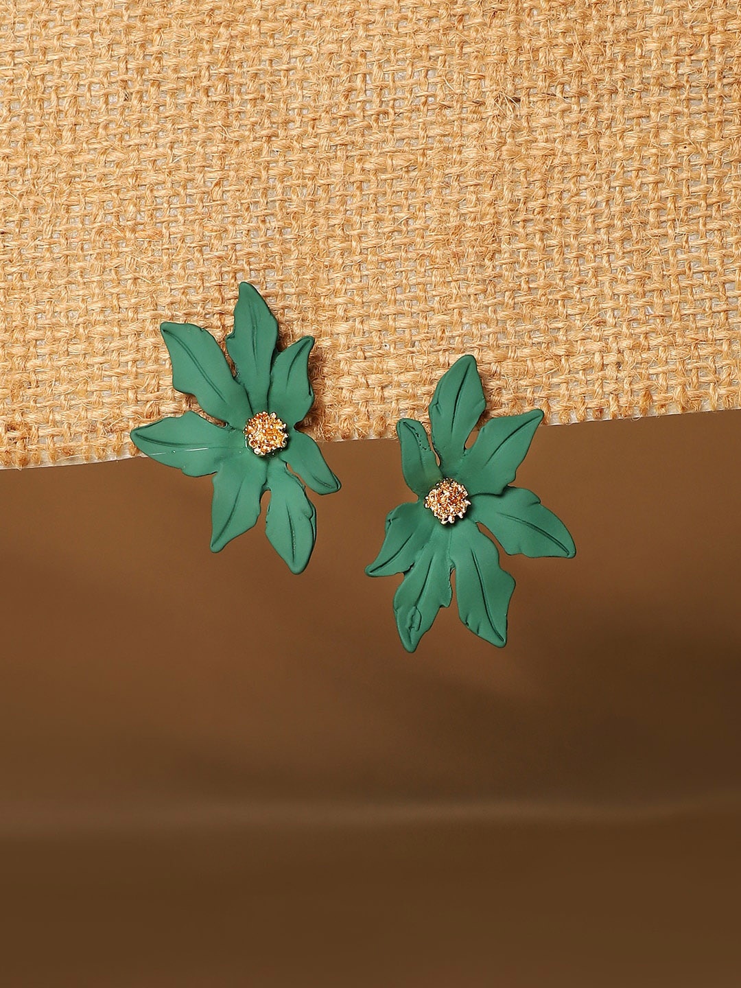 

SOHI Contemporary Studs Earrings, Green