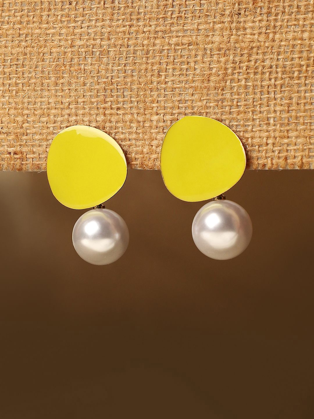 

SOHI Contemporary Studs Earrings, Lime green