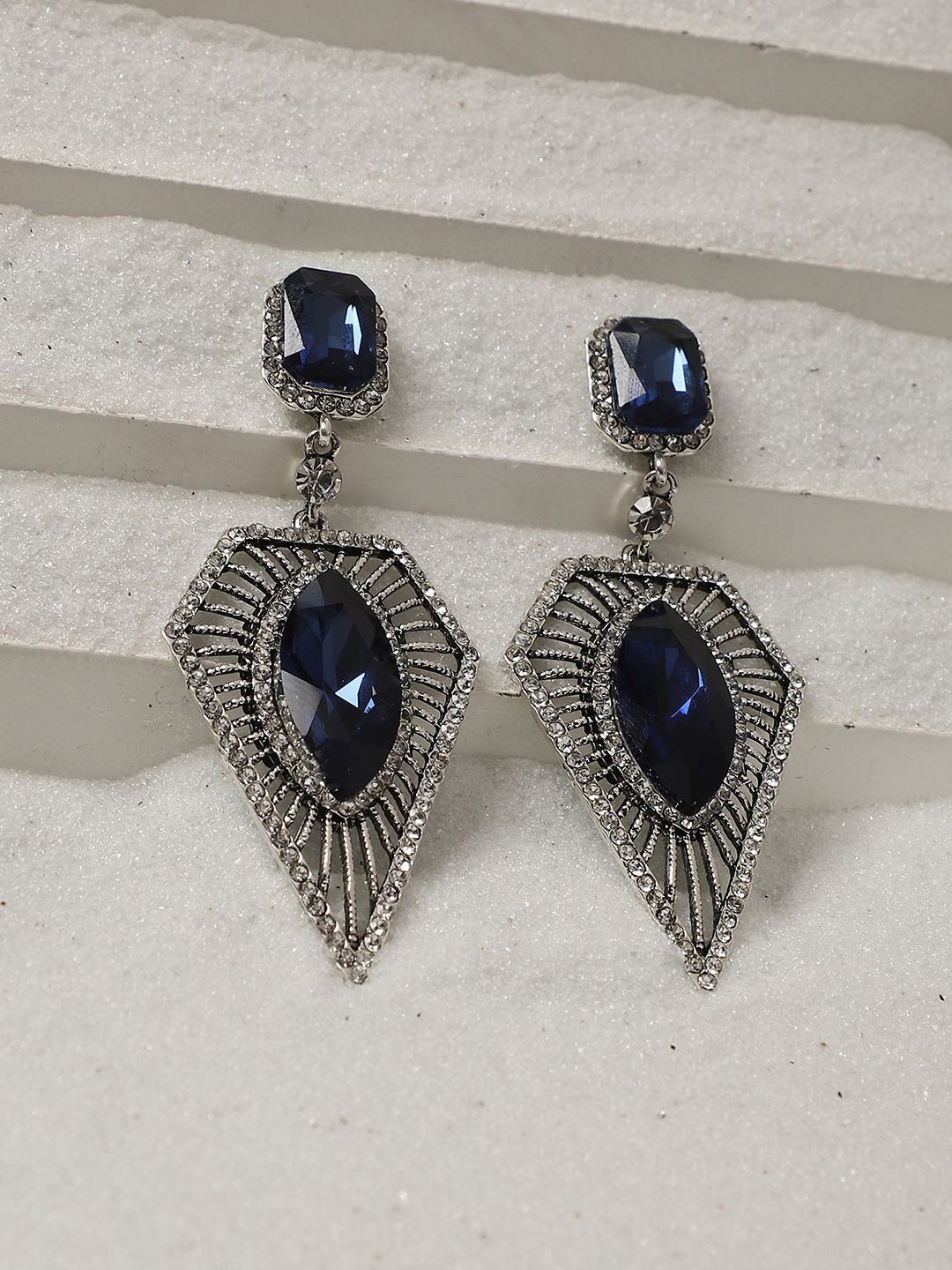 

SOHI Contemporary Drop Earrings, Blue