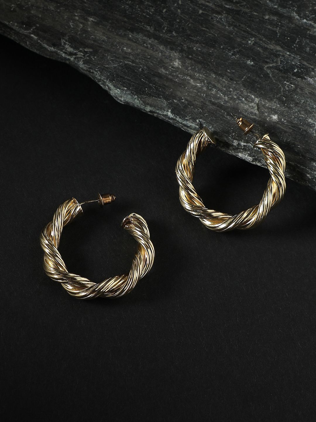 

SOHI Contemporary Half Hoop Earrings, Gold