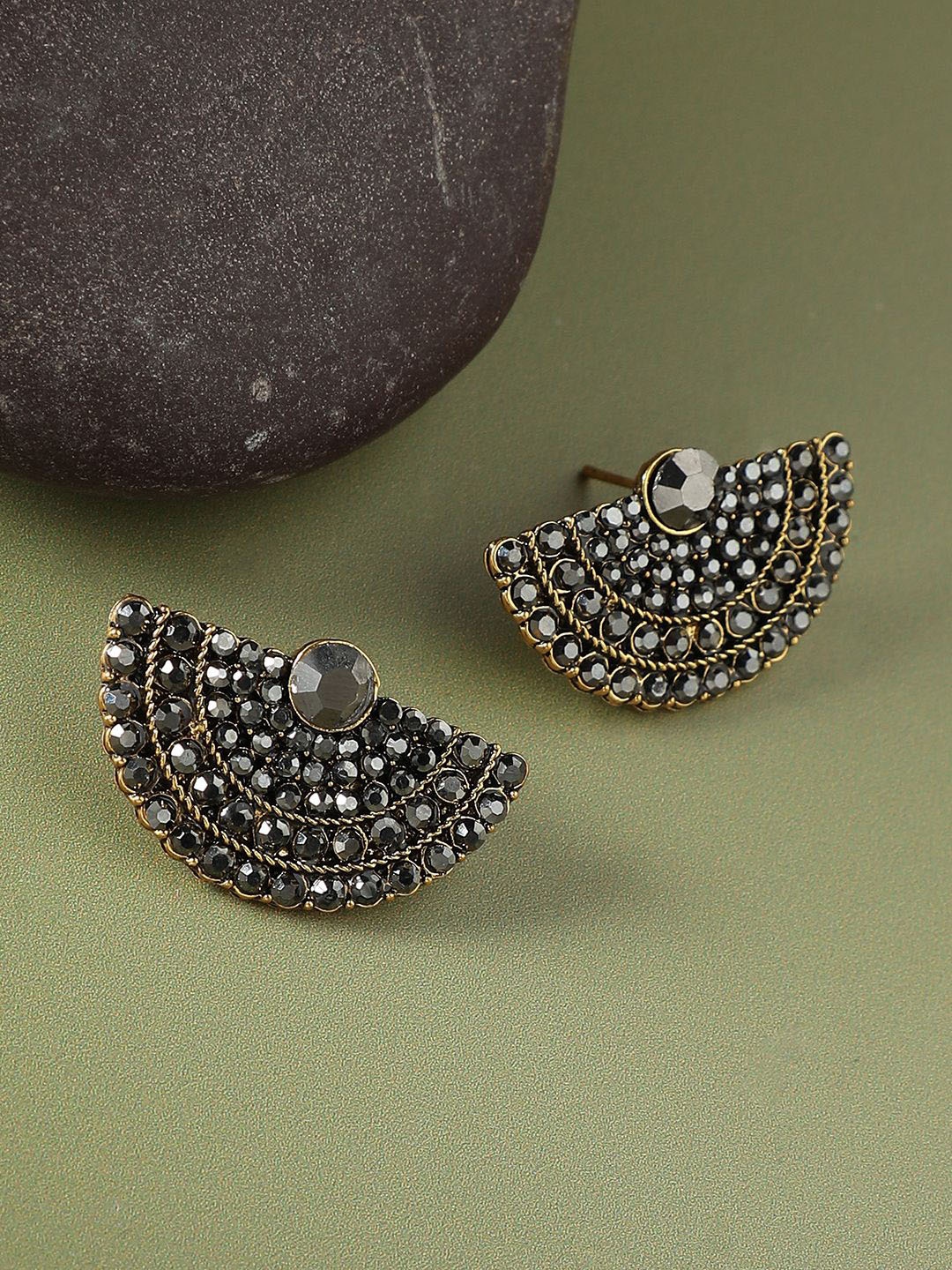 

SOHI Contemporary Studs Earrings, Silver