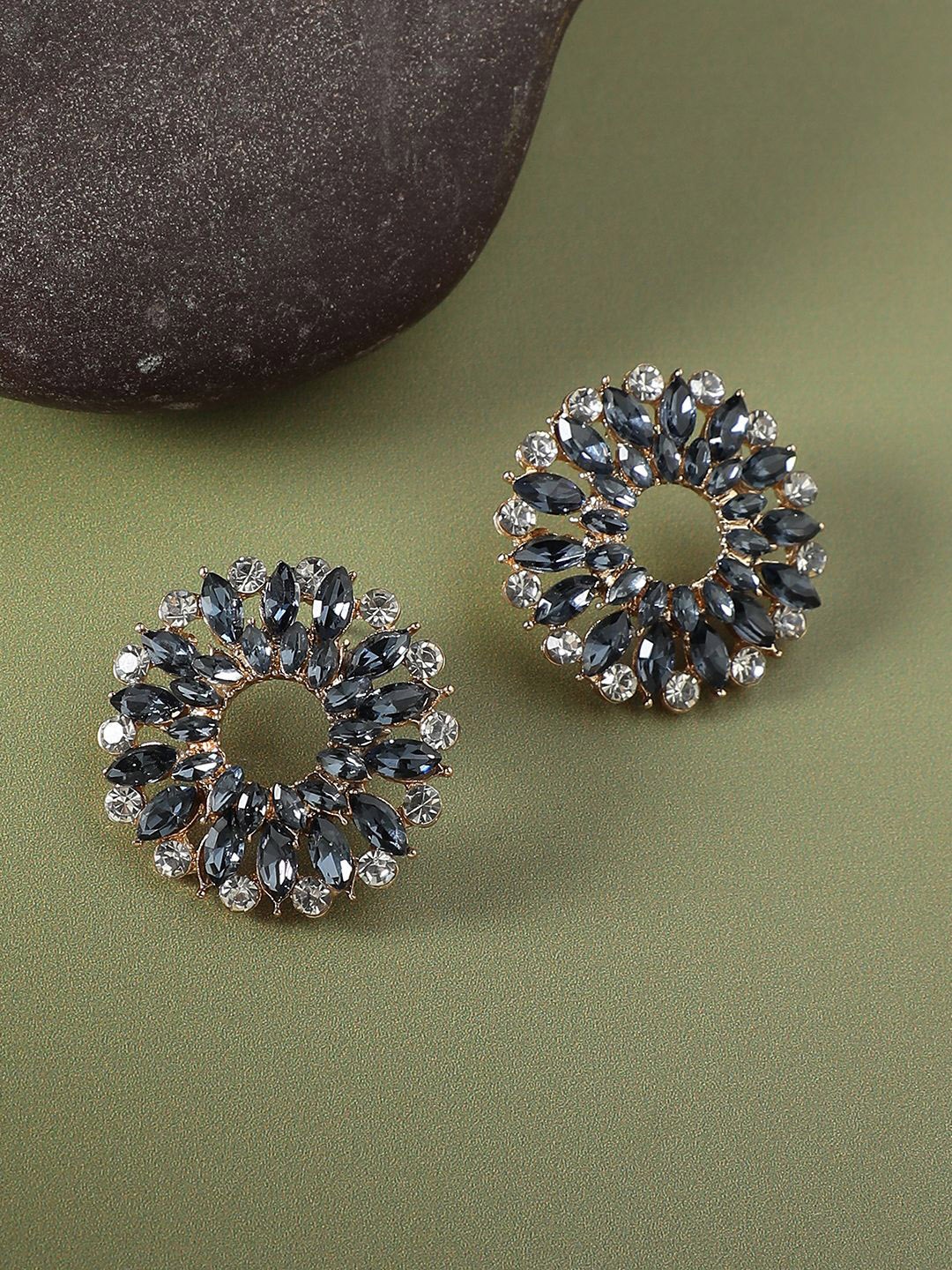 

SOHI Contemporary Studs Earrings, Blue