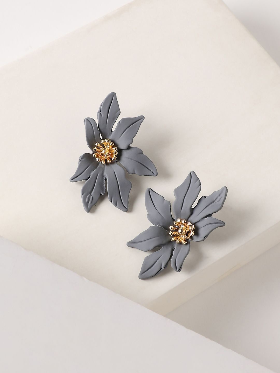 

SOHI Contemporary Studs Earrings, Grey