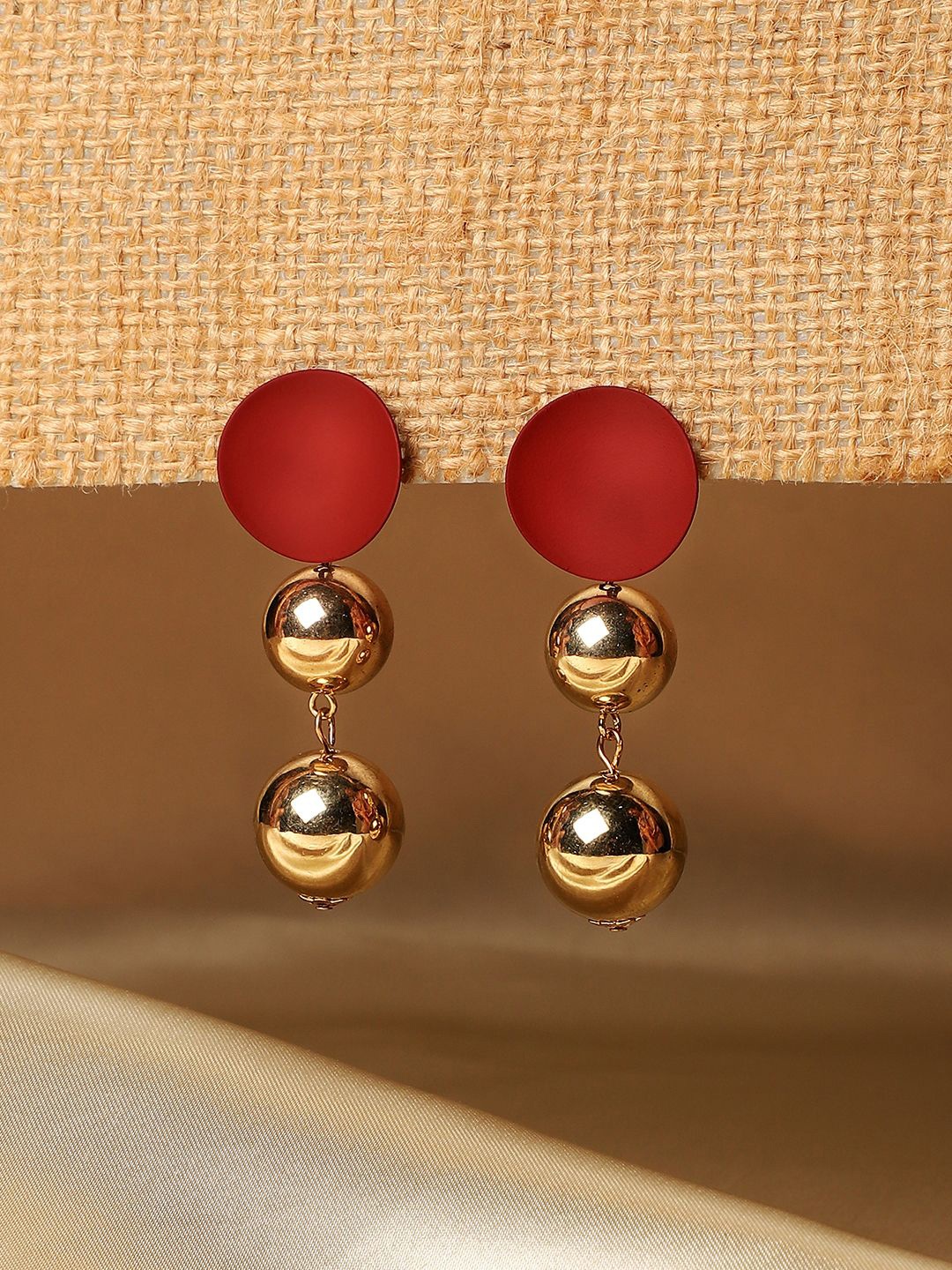 

SOHI Contemporary Drop Earrings, Red
