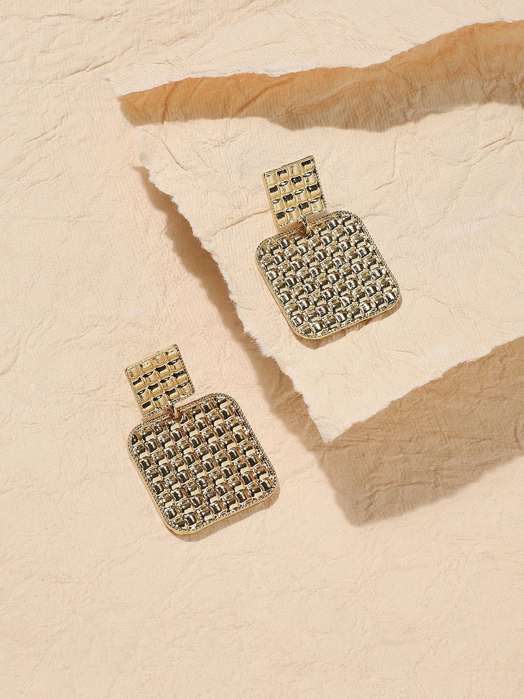 

SOHI Contemporary Studs Earrings, Gold