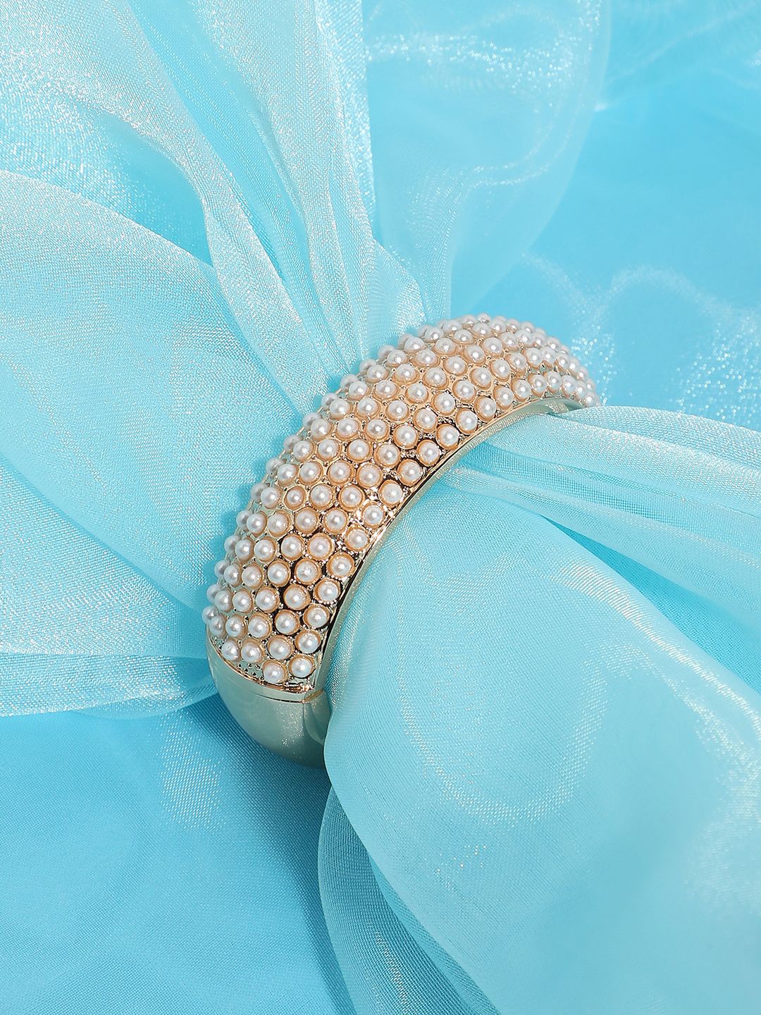

SOHI Women Pearls Gold-Plated Cuff Bracelet