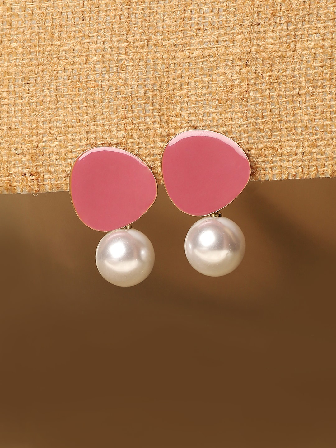 

SOHI Contemporary Studs Earrings, Pink