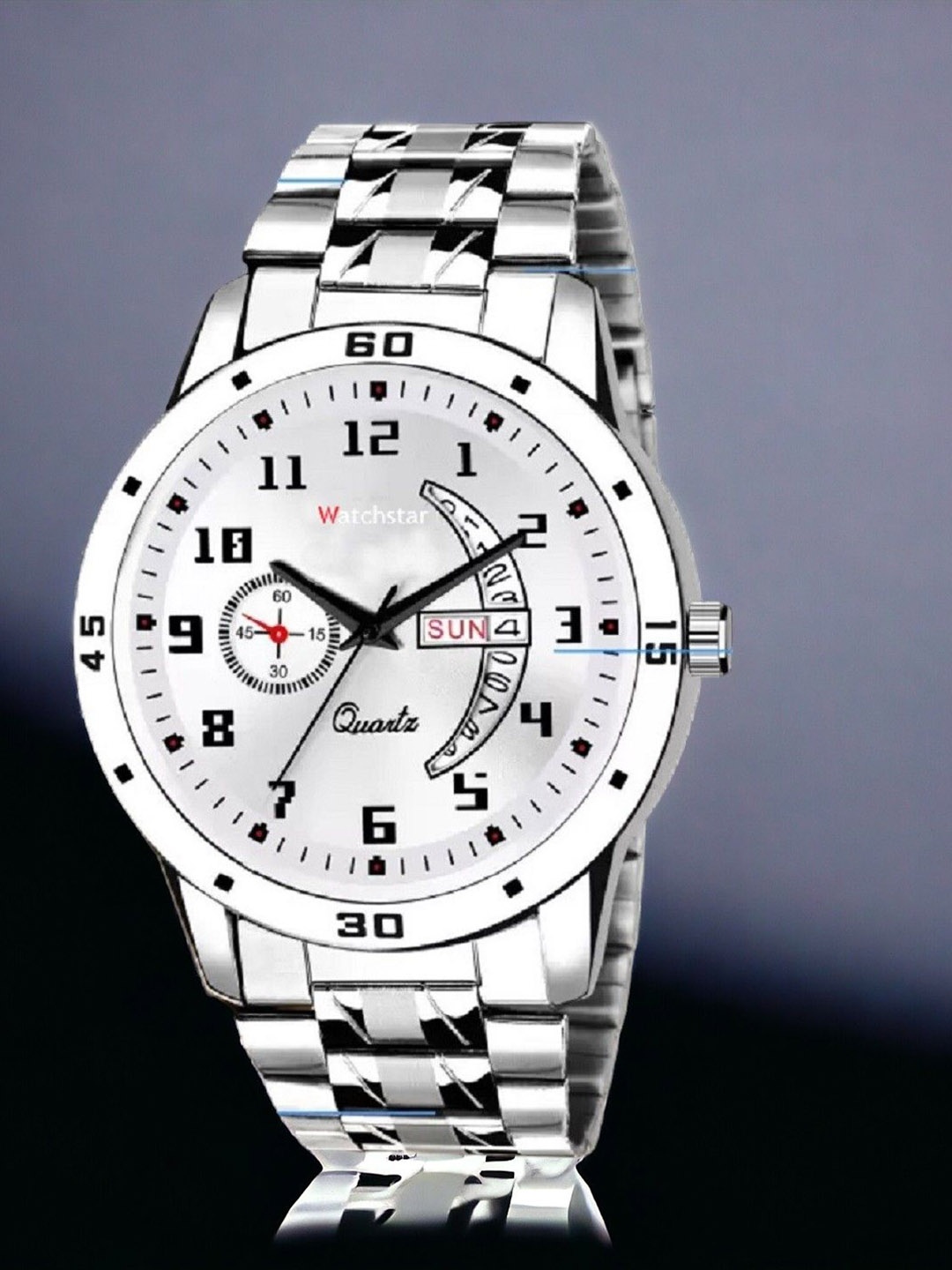 

WATCHSTAR Men Stainless Steel Straps Analogue Watch DD Aveo Steel SilverRU, Silver