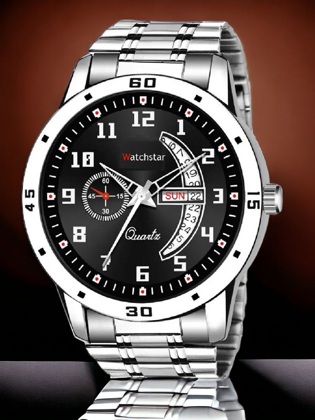 

WATCHSTAR Men Printed Dial & Stainless Steel Bracelet Style Straps Analogue Watch DD Aveo Steel BlackRU, Black