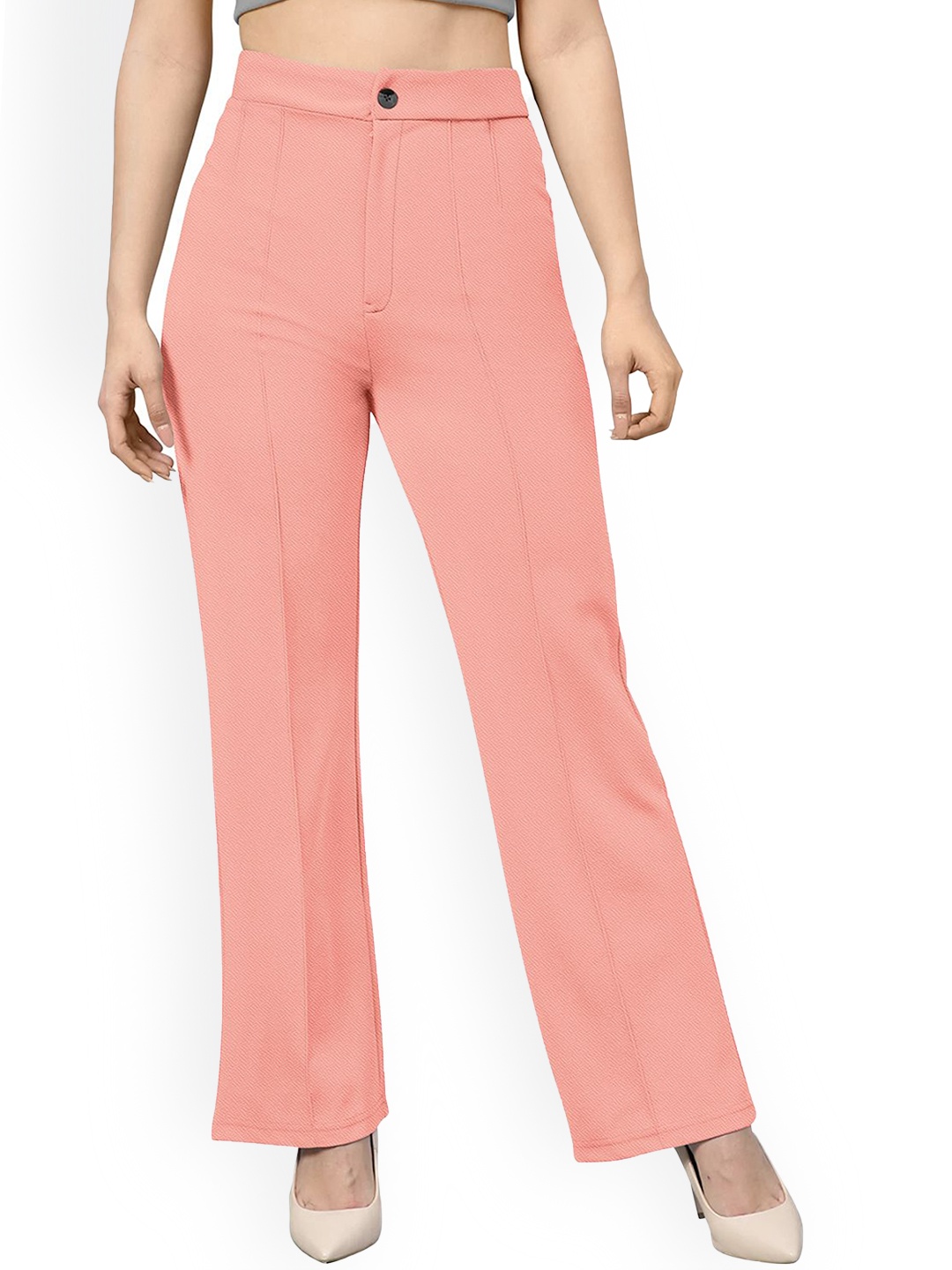 

BAESD Women Relaxed Loose Fit Easy Wash Trousers, Peach
