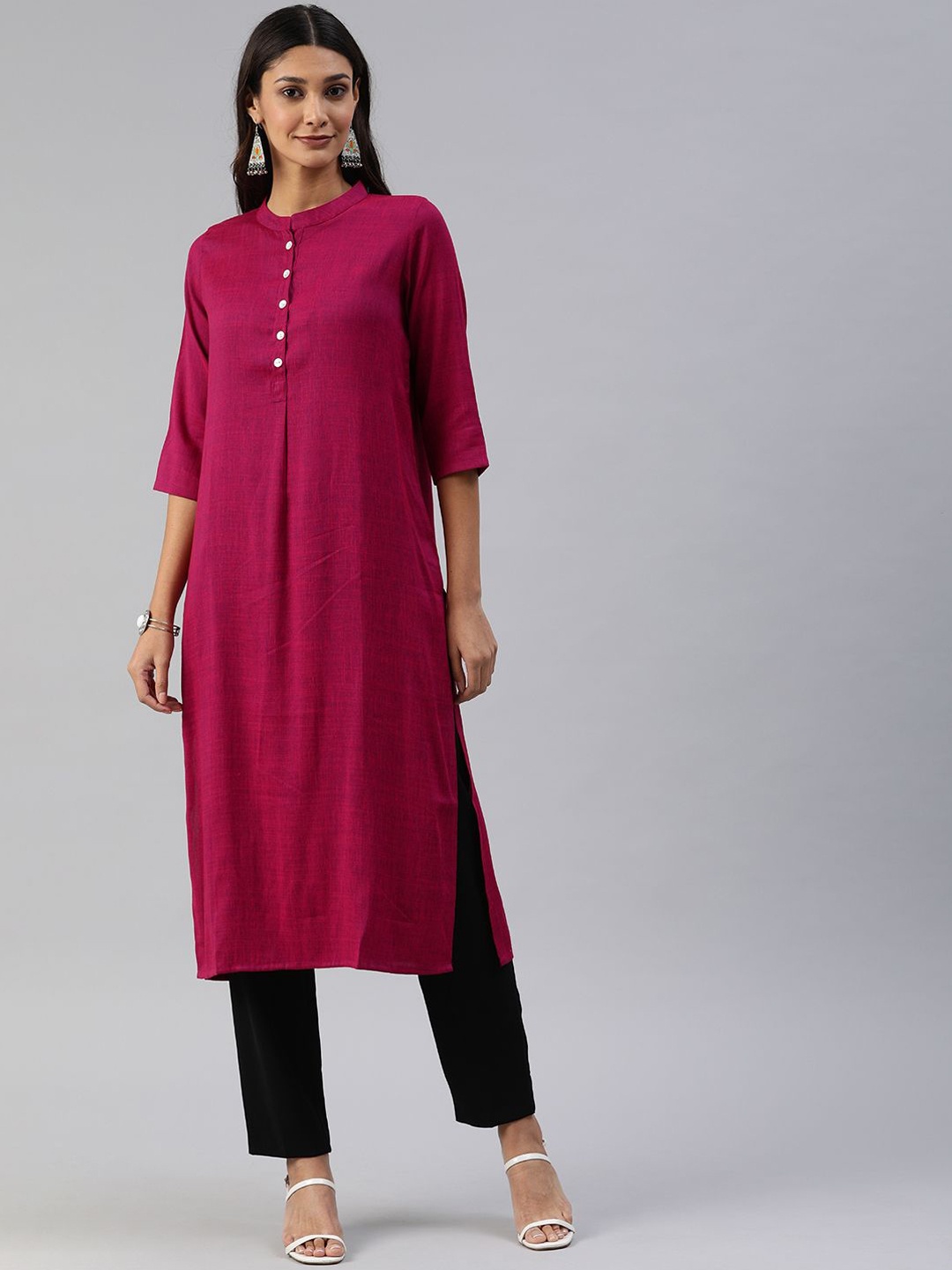 

Swishchick Women Colourblocked Kurta, Magenta