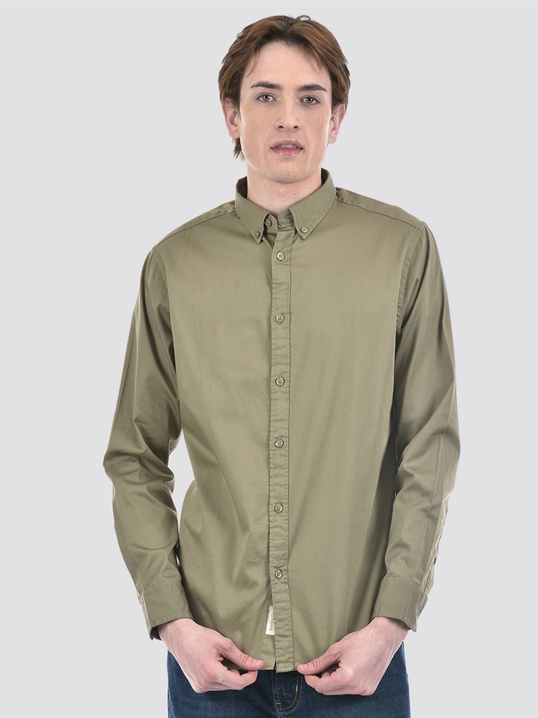 

LONDON FOG Men Opaque Casual Shirt, Olive
