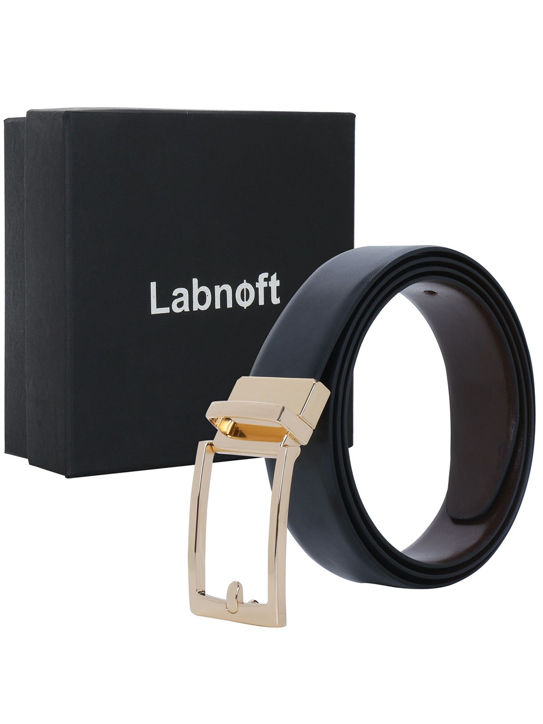 

Labnoft Men PU Reversible Formal Belt, Black