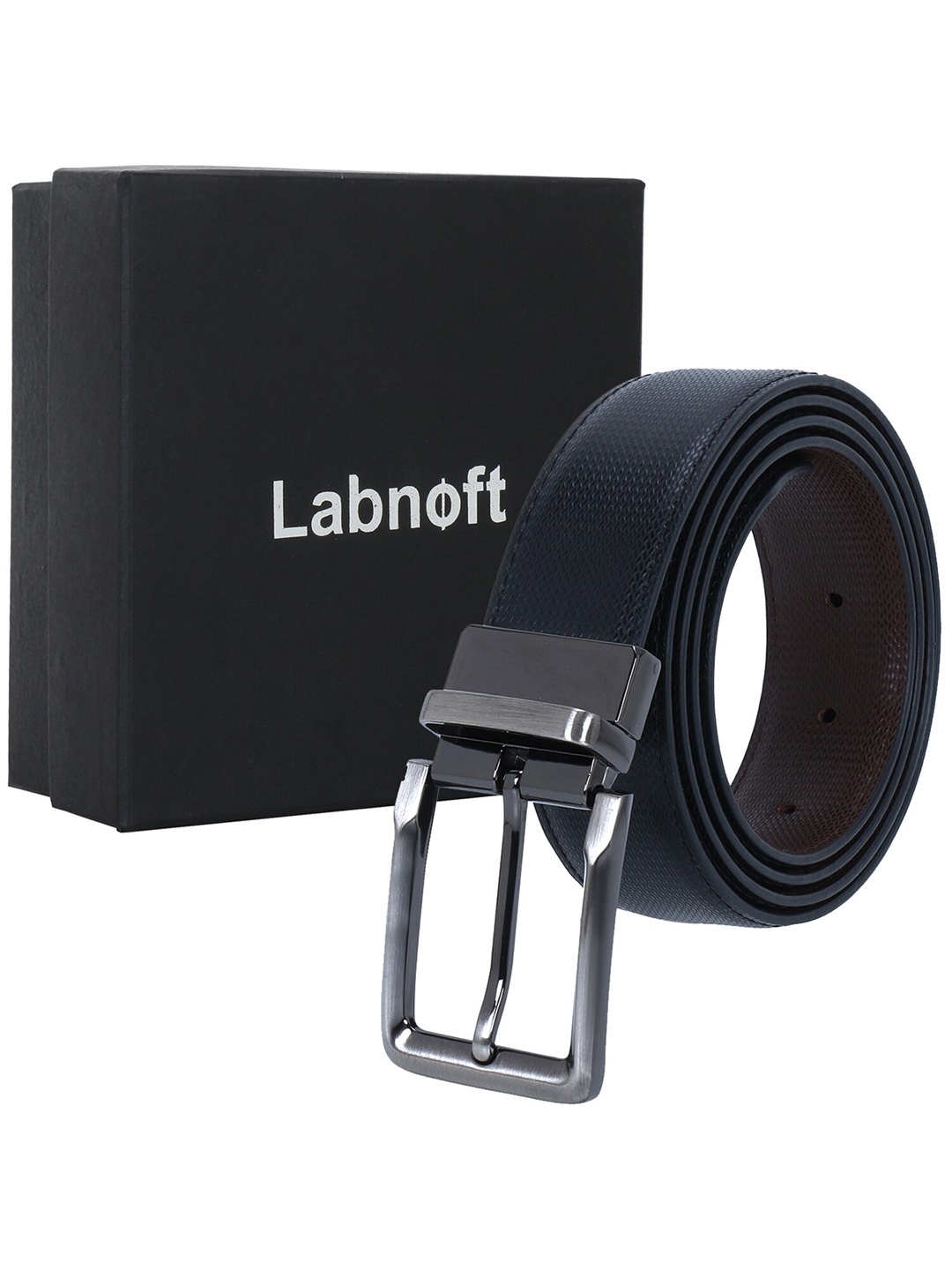 

Labnoft Men PU Reversible Formal Belt, Black