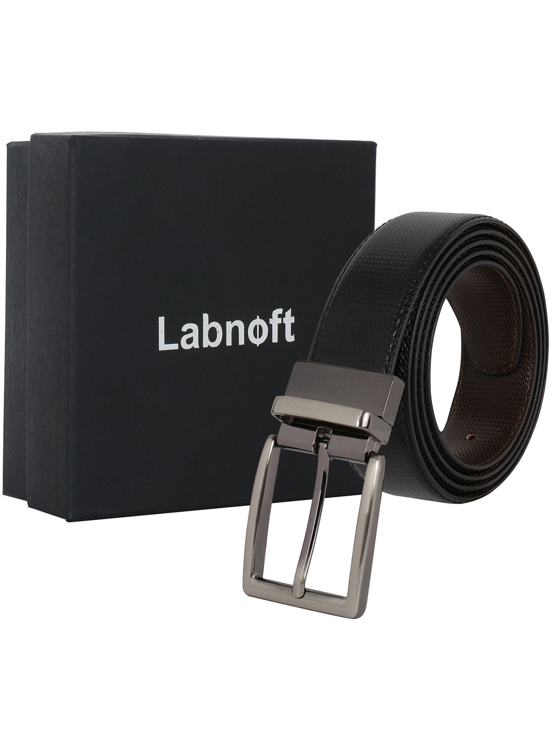 

Labnoft Men PU Reversible Formal Belt, Black