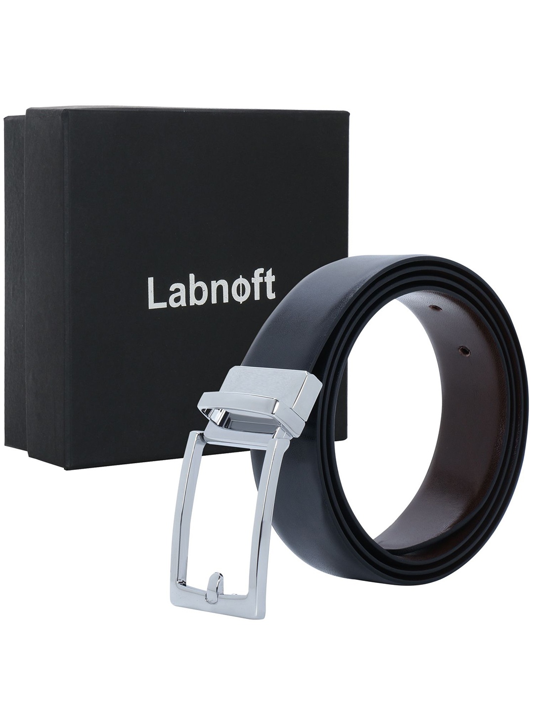 

Labnoft Men PU Reversible Formal Belt, Black