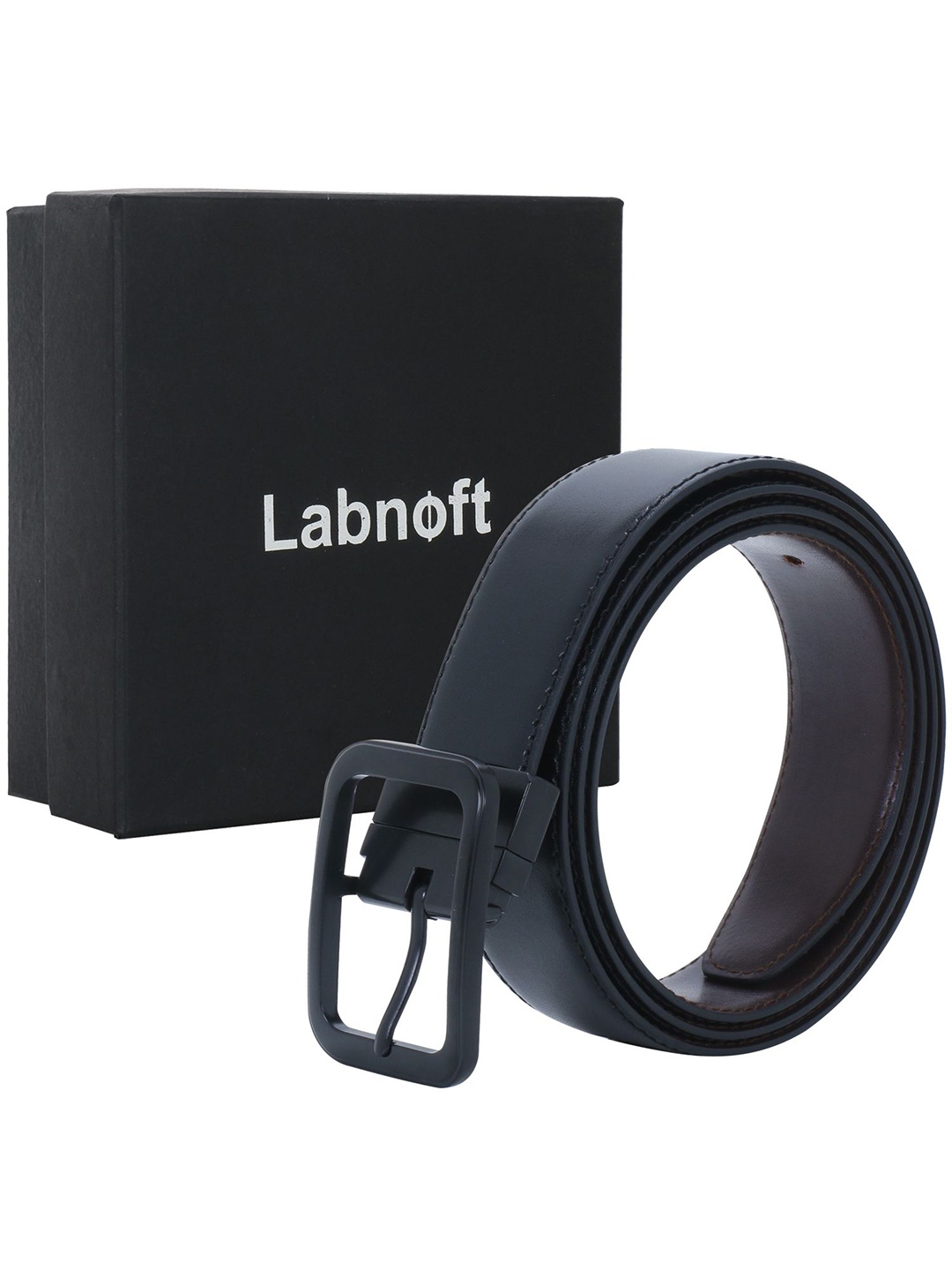 

Labnoft Men PU Reversible Formal Belt, Black