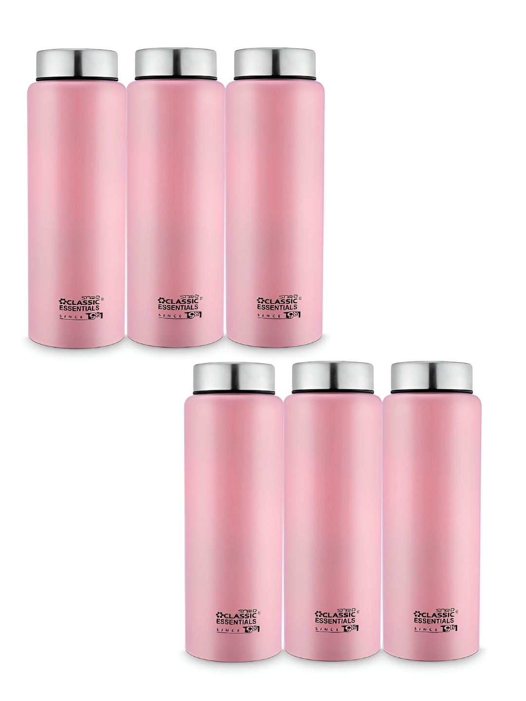 

Classic Essentials Vepo Pink 6 Pcs Printed Stainless Steel Water Bottles 1 L Each