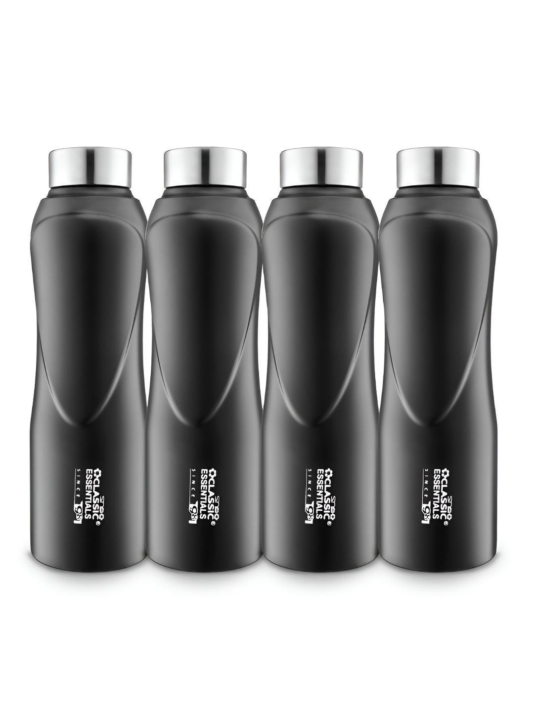 

Classic Essentials Puro Black 4 Pcs Printed Stainless Steel Water Bottle 1 L Each