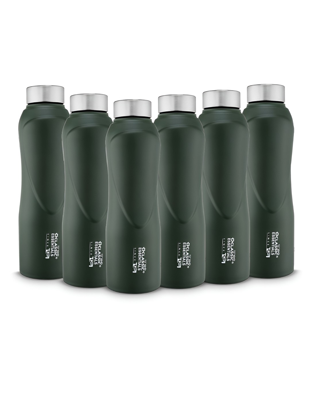 

Classic Essentials Puro Green 6 Pcs Printed Stainless Steel Water Bottles 1 L Each