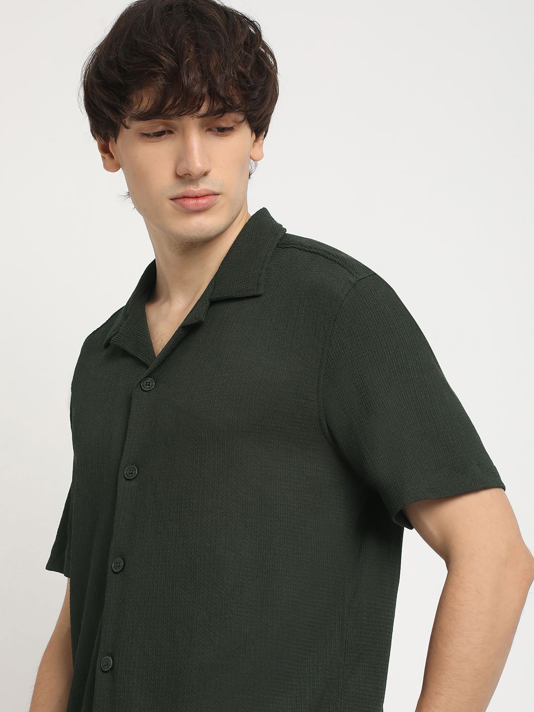 

THE BEAR HOUSE Men Opaque Casual Shirt, Green