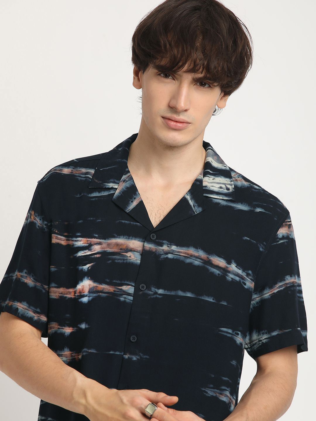 

THE BEAR HOUSE Men's Printed Regular Fit Casual Shirt, Blue