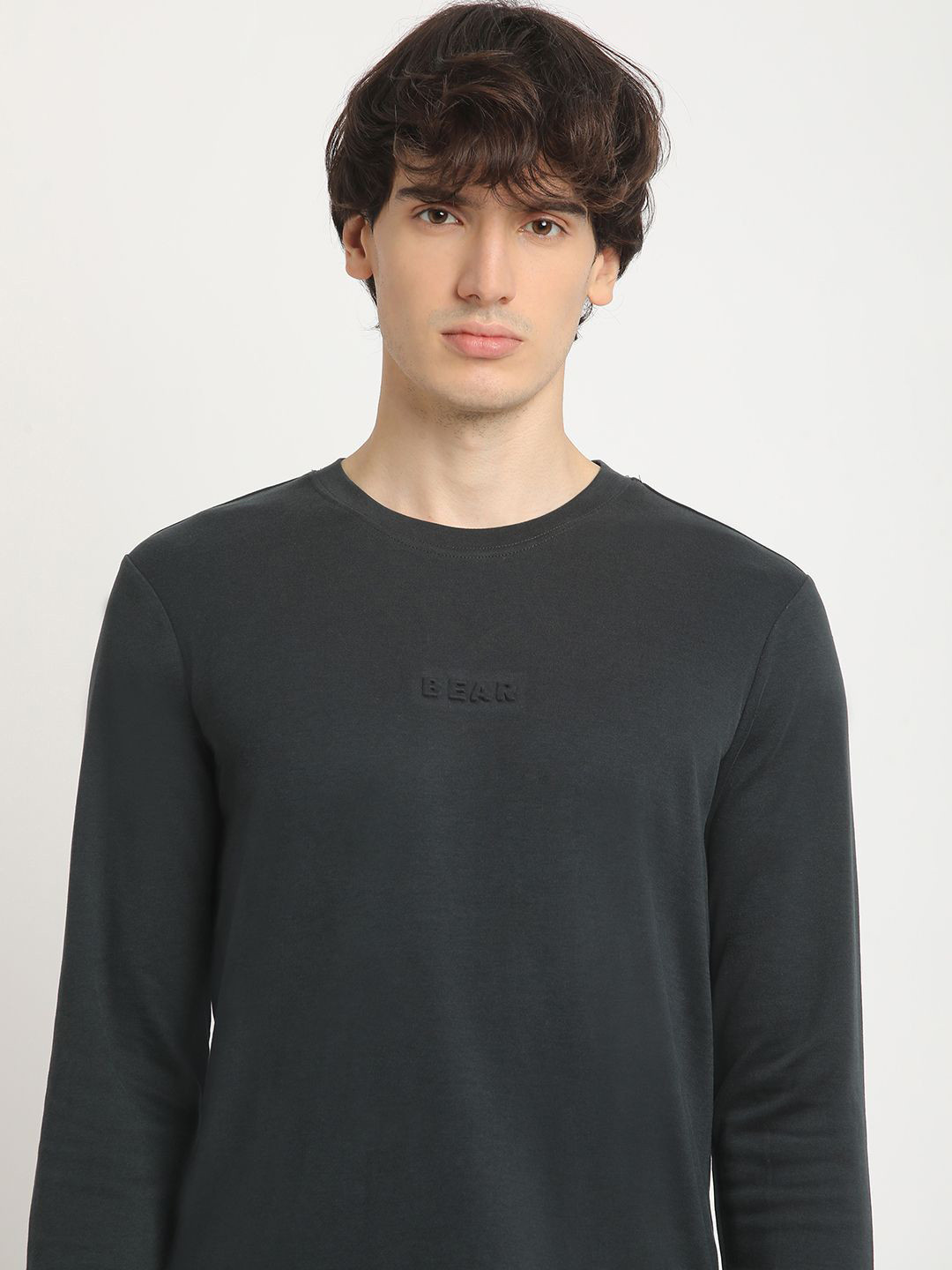 

THE BEAR HOUSE Men's Solid Regular Fit Casual T-shirt, Green