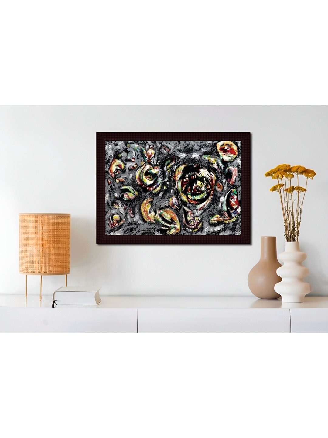 

Tamatina Black & Yellow Canvas Ocean Greyness Abstract Wall Art
